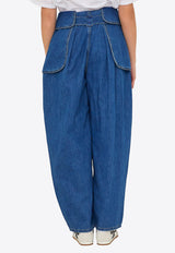 Loewe Wide-Leg Cargo Jeans Blue S540Y11XA8--5140
