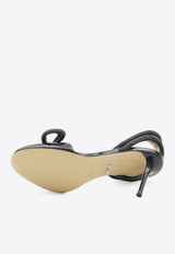 Mach & Mach Double Bow 85 Patent Leather Sandals Black PF24-S0792-85-PAT-BLK