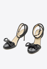 Mach & Mach Double Bow 85 Patent Leather Sandals Black PF24-S0792-85-PAT-BLK