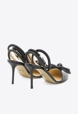 Mach & Mach Double Bow 85 Patent Leather Sandals Black PF24-S0792-85-PAT-BLK
