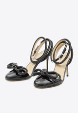 Mach & Mach Double Bow 85 Patent Leather Sandals Black PF24-S0792-85-PAT-BLK
