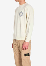 Stone Island Compass Print Sweatshirt Cream L1S156100001-S0283-V00093