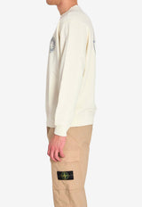 Stone Island Compass Print Sweatshirt Cream L1S156100001-S0283-V00093