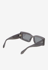 Alaïa Stripe Rectangular Sunglasses Gray AA0078S--800