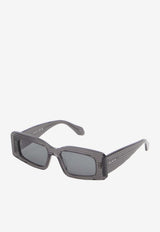 Alaïa Stripe Rectangular Sunglasses Gray AA0078S--800