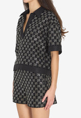Gucci Embroidered Lamé Wool Tweed Top Black 846682-ZARWY-1000