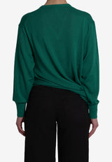 Loewe Draped Wool V-neck Sweater Green S540Y14KHD--4100