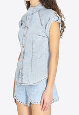 Zimmermann Denim Tie Neck Shirt Blue 7247TC26R--CSW