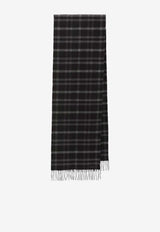 Saint Laurent Checked Fringed Scarf Black 837616-3YS31-1078