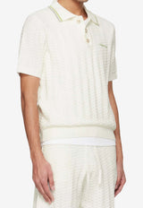 Casablanca Tennis Bouclé Polo T-shirt White SP26KW1214--01
