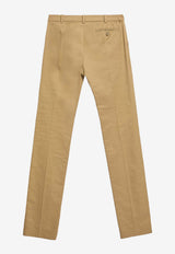 Balenciaga Straight-Leg Stitched Pants Beige 48164--