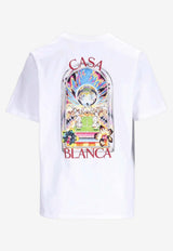 Casablanca Tennis Landscape Print T-shirt White SS26JTS001--15