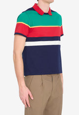 Versace Striped Polo T-shirt Multicolor 1024579-1A17890-6G870