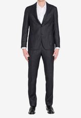 Lardini Single-Breasted Wool-Blend Suit Blue PA6301E-PAIF66417-850
