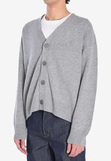 AMI PARIS Ami De Coeur Cardigan Gray HKC371-KN0071-050