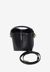 Saint Laurent Mini Le 37 Leather Bucket Bag Black 765870-2R20W-1000