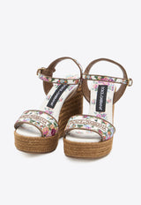 Dolce & Gabbana 90 Floral Print Wedge Sandals Multicolor CZ0318-A6483-8V135