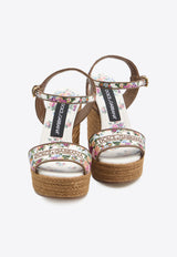 Dolce & Gabbana 90 Floral Print Wedge Sandals Multicolor CZ0318-A6483-8V135