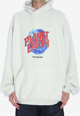 Balenciaga Planet Earth Hooded Sweatshirt White 803265-TRVD1-9012