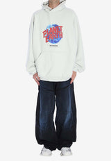 Balenciaga Planet Earth Hooded Sweatshirt White 803265-TRVD1-9012