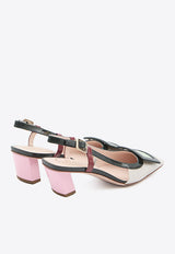 Roger Vivier Belle Vivier 45 Patent Leather Slingback Pumps Multicolor RVW00625601-D1P-SQ17