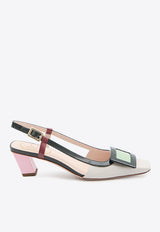 Roger Vivier Belle Vivier 45 Patent Leather Slingback Pumps Multicolor RVW00625601-D1P-SQ17