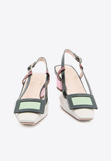 Roger Vivier Belle Vivier 45 Patent Leather Slingback Pumps Multicolor RVW00625601-D1P-SQ17