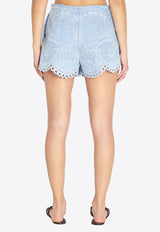 Zimmermann Daylight Mini Denim Shorts Light Blue 7215ARS263--CESTM