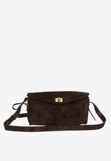 Balenciaga Medium Le 7 Suede Shoulder Bag Brown 868102-2ACJ0-2362