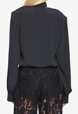 Federica Tosi Cross-Over Scarf Blouse Black 41103-412-29