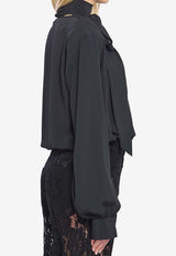 Federica Tosi Cross-Over Scarf Blouse Black 41103-412-29