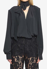 Federica Tosi Cross-Over Scarf Blouse Black 41103-412-29