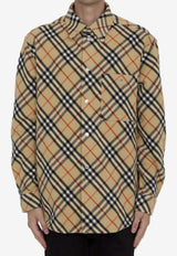 Burberry Checked Wool Shirt Beige 8091908--B9368