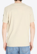 Moncler Logo Print Crewneck T-shirt Beige L10918C00022-89AYW-216