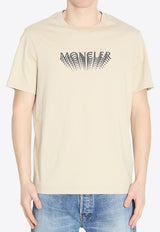 Moncler Logo Print Crewneck T-shirt Beige L10918C00022-89AYW-216