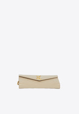 Saint Laurent Cassandre Matelassé Leather Clutch Bag Beige 377828-BOW01-2721