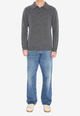 Roberto Collina Cashmere Polo Sweater Gray 253M32004--M3221