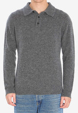 Roberto Collina Cashmere Polo Sweater Gray 253M32004--M3221