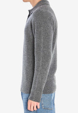 Roberto Collina Cashmere Polo Sweater Gray 253M32004--M3221