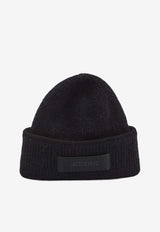 Jacquemus Gros Grain Ribbed Knit Beanie Black ACU00666A-K00227-990