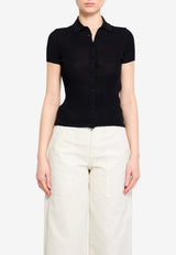 Balenciaga Embroidered Polo T-shirt Black 857233-T5237-1000