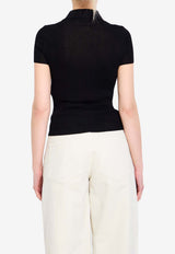 Balenciaga Embroidered Polo T-shirt Black 857233-T5237-1000