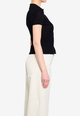 Balenciaga Embroidered Polo T-shirt Black 857233-T5237-1000
