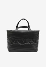 Saint Laurent Embossed Logo Nappa Leather Tote Bag Black 756269-AACIW-1000