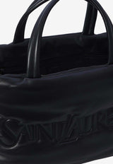 Saint Laurent Embossed Logo Nappa Leather Tote Bag Black 756269-AACIW-1000