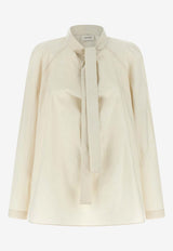 Lemaire Ascot Collar Blouse White SH1218-LF1500-WH048