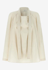 Lemaire Ascot Collar Blouse White SH1218-LF1500-WH048