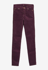 7 For All Mankind Slim-Leg Ribbed Pants Purple 5724--
