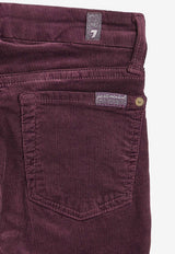7 For All Mankind Slim-Leg Ribbed Pants Purple 5724--