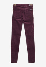 7 For All Mankind Slim-Leg Ribbed Pants Purple 5724--